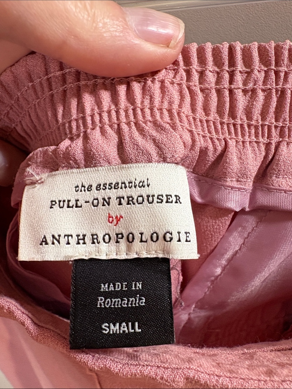 Anthropologie Dusty Rose Pull-On Cropped Trousers Small - Picture 2 of 4